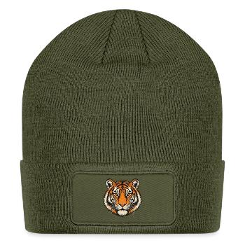 Vintage Tiger - Patch Beanie - olive - Front