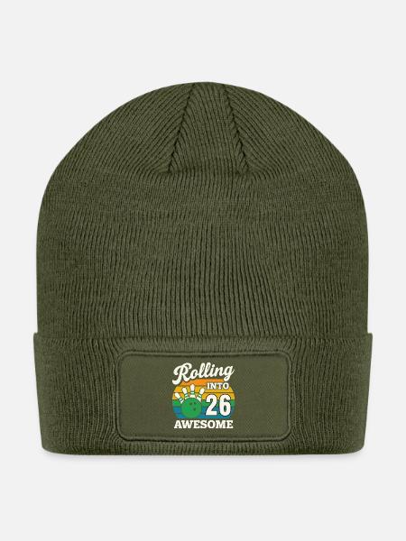 Rolling Into 26th Bowling Celebration - Patch Beanie - olive