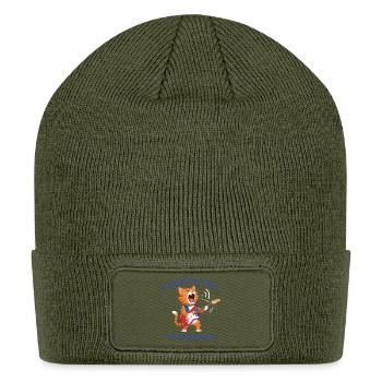 Rocking Guitar Cat - Patch Beanie - olive - Front