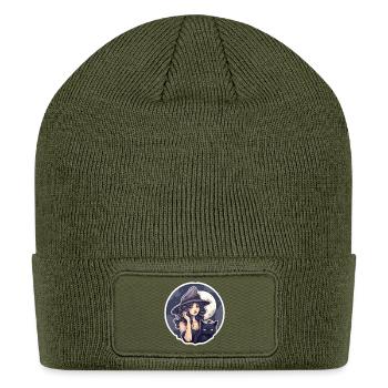 Lunar Witch & Cat - Patch Beanie - olive - Front