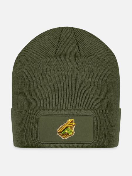 Golden Clover Gleam - Patch Beanie - olive