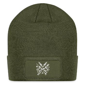 Grunge Tool Mechanic Spark Plug Design - Patch Beanie - olive - Front