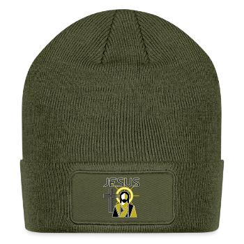 Jesus Christ - Patch Beanie - olive - Front