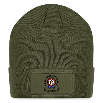 Bossy I'm the Boss Leader Funny Leadership Quote - Patch Beanie - olive - Front