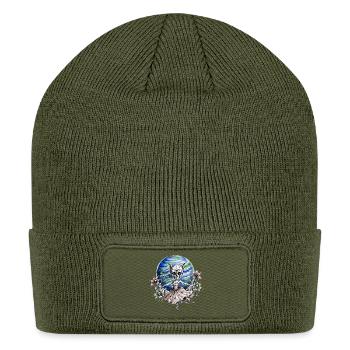 Gothic Cat Skull Ballerina - Cosmic Dark Fantasy - Patch Beanie - olive - Front