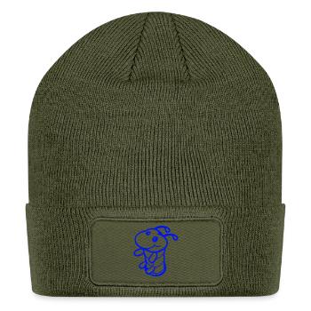 Caterpillar Ground Hole Cute Smiles Friendly Happy - Patch Beanie - olive - Front