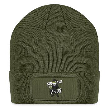 Frog Gentleman in Suit with Umbrella - Patch Beanie - olive - Front