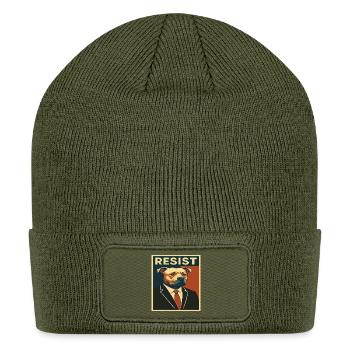 Resist Pitbull in Suit Poster - Patch Beanie - olive - Front