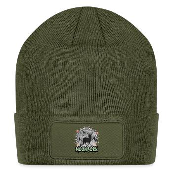 Moonborn Deer Mystic Forest Design - Patch Beanie - olive - Front
