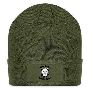 Slow but oh so cute - Patch Beanie - olive - Front