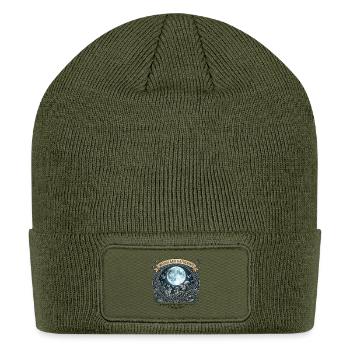 Woodland Animals – Forest Nature Scene - Patch Beanie - olive - Front