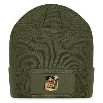Moonlit Witch with Candles - Patch Beanie - olive - Front