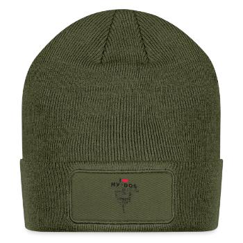 I Love My Dog Word Tornado - Patch Beanie - olive - Front