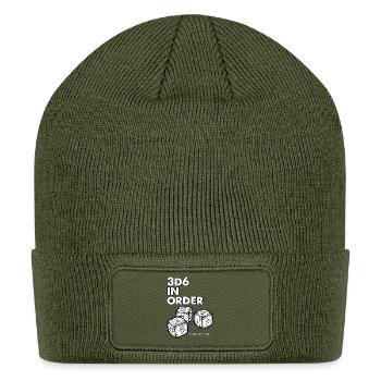 3D6 In Order Dice - Patch Beanie - olive - Front