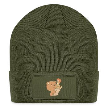 French Bread Baguette - Patch Beanie - olive - Front