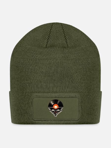 Vinyl Sunset Soundwave - Patch Beanie - olive