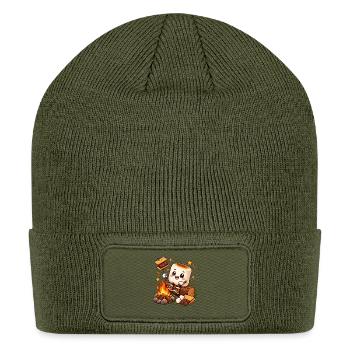 Toasty Marshmallow Campfire Smores - Patch Beanie - olive - Front