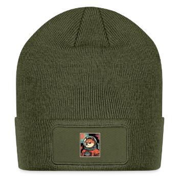 Astronaut Shiba in Space Suit - Patch Beanie - olive - Front