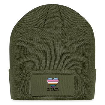  Nicht Queer Aber Solidarisch LGBTQ Ally Heart - Patch Beanie - olive - Front
