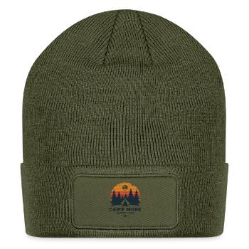 Camp More Worry Less Sunset Campsite - Patch Beanie - olive - Front