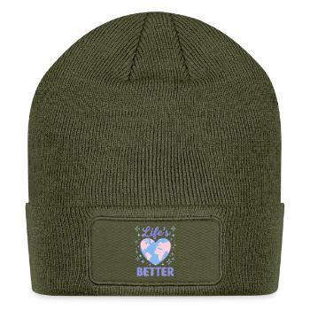 Life's Better World Heart - Patch Beanie - olive - Front