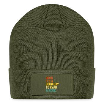 Bruh It's a Good Day to Read - Patch Beanie - olive - Front