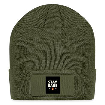 Unique & Comfy Tee - Patch Beanie - olive - Front