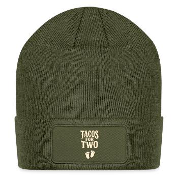 Expecting Mother Loves Tacos For Two Pregnancy - Patch Beanie - olive - Front