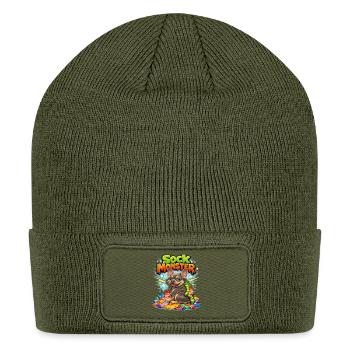 Sock Monster: Colorful Sock Collector - Patch Beanie - olive - Front