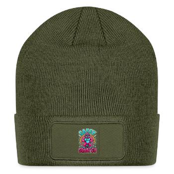  Sassy Squatch Retro Funky Sass Bigfoot Cryptid - Patch Beanie - olive - Front