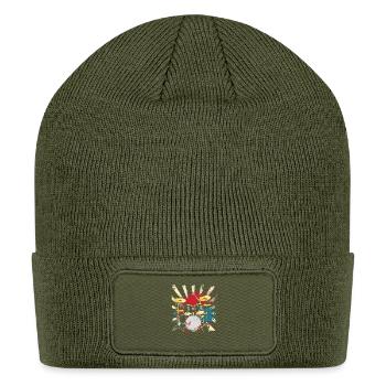 Drum Kit Artwork - Patch Beanie - olive - Front