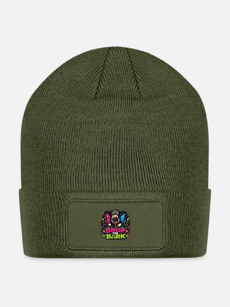 Drop the Bark DJ Dog - Patch Beanie - olive