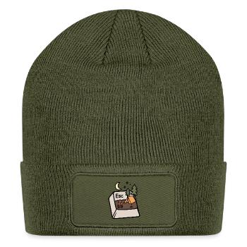 Moonlit Camp Night Doodle - Patch Beanie - olive - Front