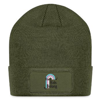 Trans Kids Belong - Patch Beanie - olive - Front