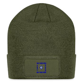 beautiful blue eyes - Patch Beanie - olive - Front