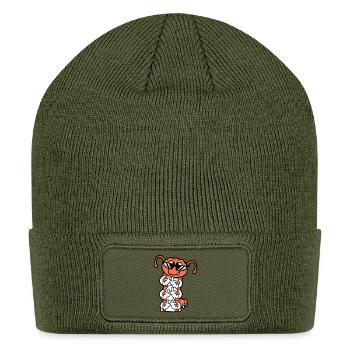 Caterpillar middle finger insult sunglasses cool - Patch Beanie - olive - Front