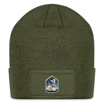 Cute Kawaii Celestial Galaxy Terrarium  - Patch Beanie - olive - Front
