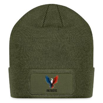 French Patriot Eagle Tricolor National Pride - Patch Beanie - olive - Front