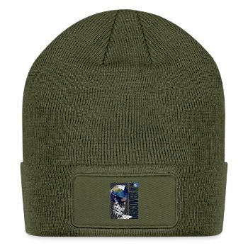 Discover The World – Retro Halftone Surreal Travel - Patch Beanie - olive - Front
