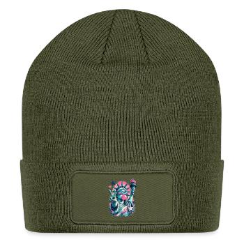 Liberty Pop Art Neon Splash - Patch Beanie - olive - Front