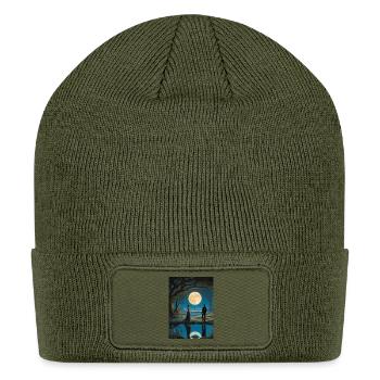 Enchanted Moonlit Reflection Scene - Patch Beanie - olive - Front