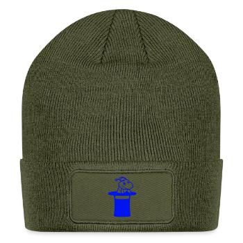 Caterpillar top hat magician wizard magic trick - Patch Beanie - olive - Front