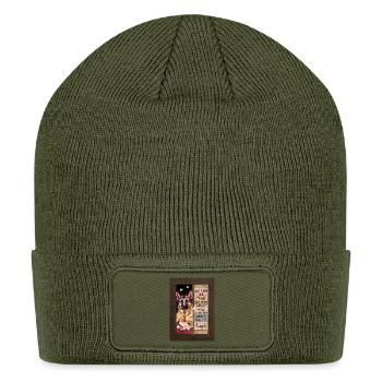 German Shepherd Angel Sentiment Artwork - Patch Beanie - olive - Front