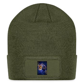 Cosmic Duality in Crystal Sphere - Patch Beanie - olive - Front