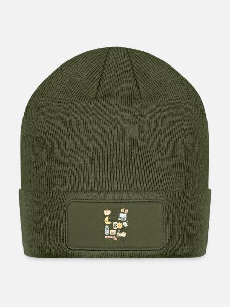 Stay Cozy Dream Big Doodles - Patch Beanie - olive