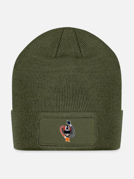 Patriotic Helmet Emblem - Patch Beanie - olive