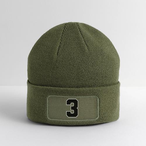 Varsity Number 3 Athletic Font - Patch Beanie