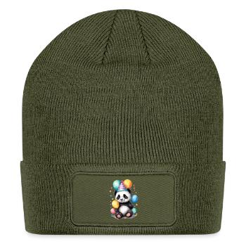 Panda Party Balloons Celebration - Patch Beanie - olive - Front