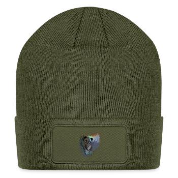 Panda Splash Neon Sketch - Patch Beanie - olive - Front
