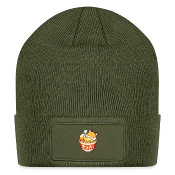 Kawaii Ramen Fox Snacking Bowl - Patch Beanie - olive - Front